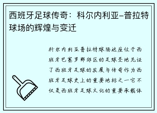 西班牙足球传奇：科尔内利亚-普拉特球场的辉煌与变迁